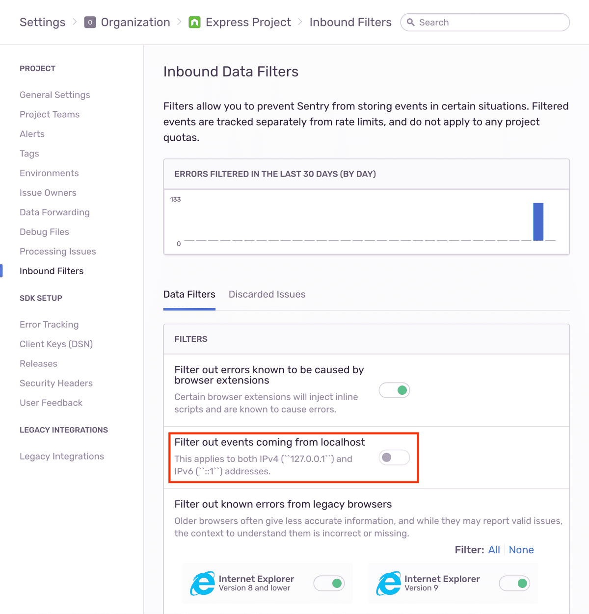 express data filters